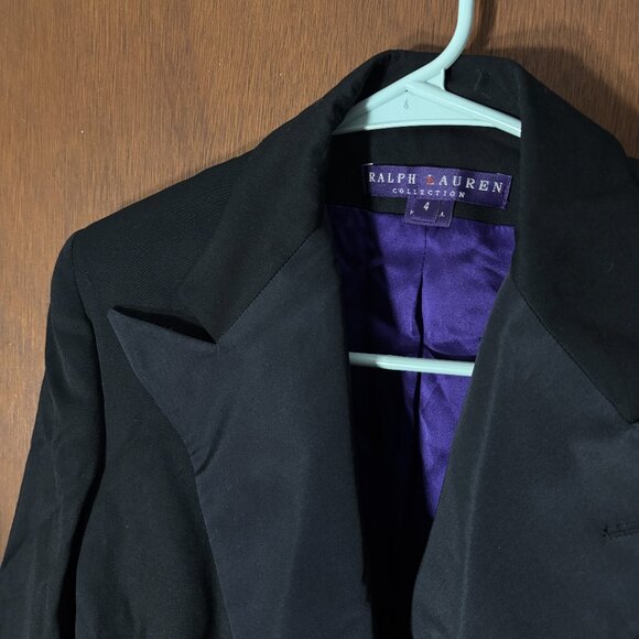Ralph Lauren Collection double breasted blazer tuxedo jacket size 4 S wool Union - Picture 2 of 11